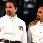 Jono Eiland and Charles Pasternak in white uniforms